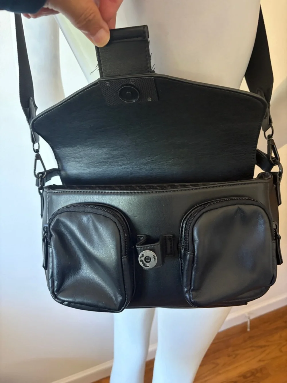ALDO Black Faux Leather Crossbody Bag
